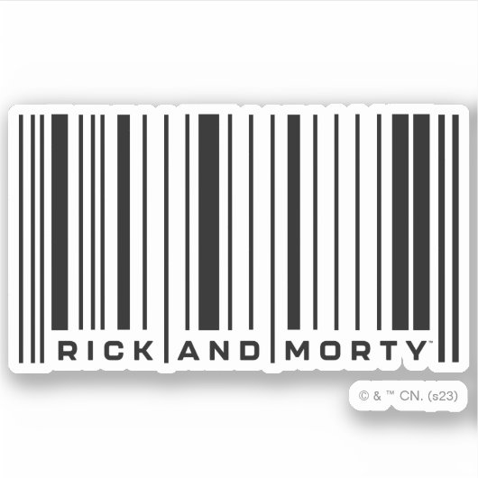 Rick en Morty Bar Code Grafisch Sticker (Voorkant)