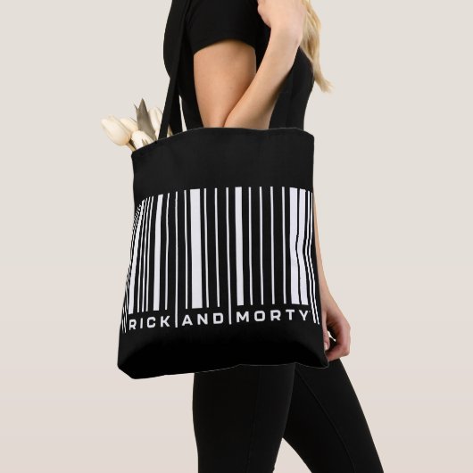 Rick en Morty Bar Code Grafisch Tote Bag (Dichtbij)
