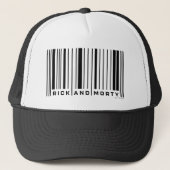 Rick en Morty Bar Code Grafisch Trucker Pet (Voorkant)
