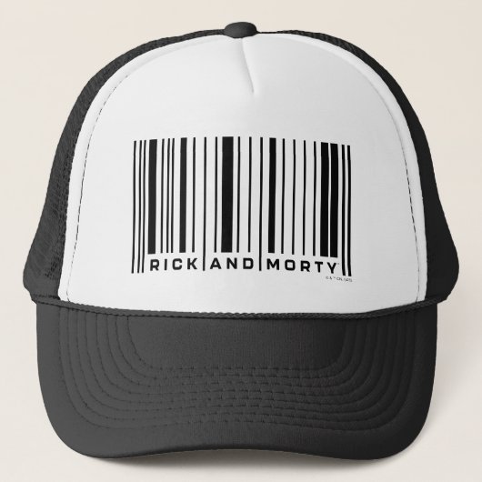 Rick en Morty Bar Code Grafisch Trucker Pet (Voorkant)