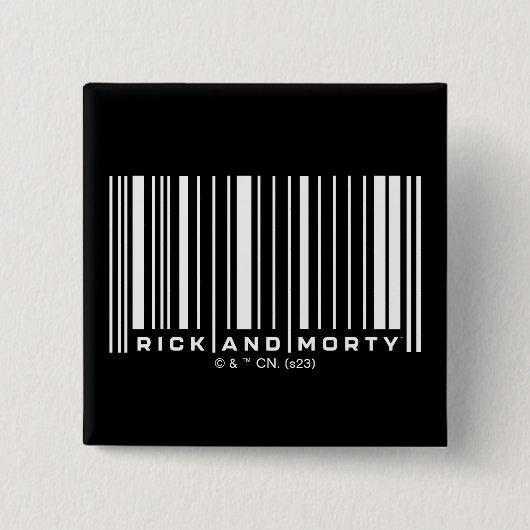 Rick en Morty Bar Code Grafisch Vierkante Button 5,1 Cm (Voorkant)