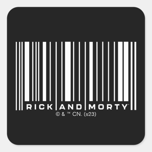 Rick en Morty Bar Code Grafisch Vierkante Sticker (Voorkant)