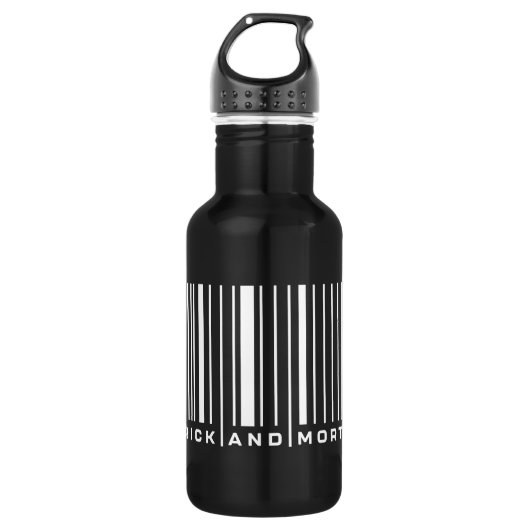 Rick en Morty Bar Code Grafisch Waterfles (Voorkant)