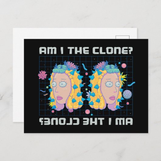 RICK EN MORTY™ | Ben ik de kloon? Uitnodiging Briefkaart (Voorkant / Achterkant)