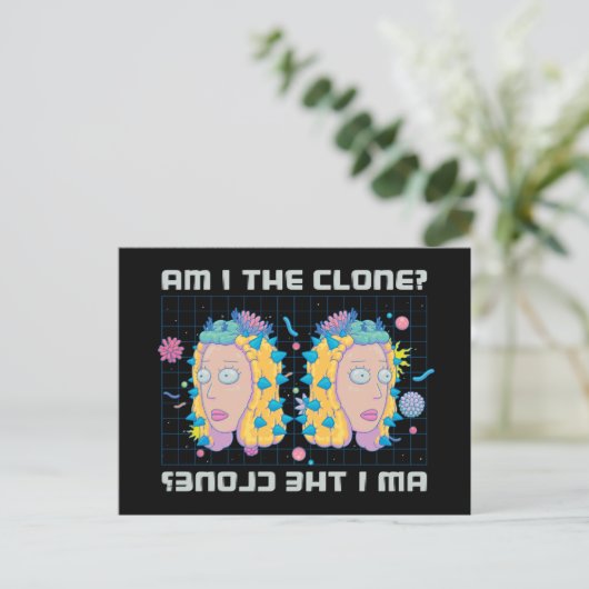 RICK EN MORTY™ | Ben ik de kloon? Uitnodiging Briefkaart (Staand voorkant)