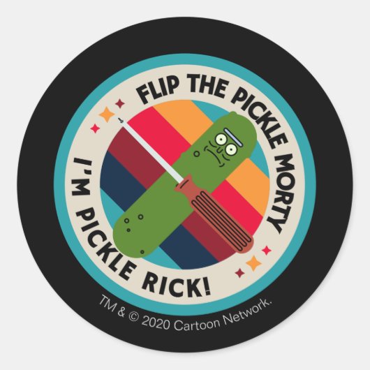 RICK EN MORTY™ | Buitengheidspatroon Ronde Sticker (Voorkant)