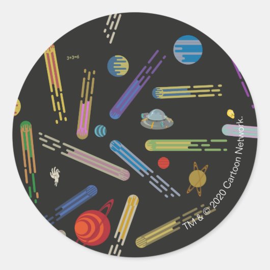 RICK EN MORTY™ | Buitengraten Patroon Ronde Sticker (Voorkant)