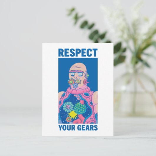 RICK EN MORTY™ | Eerbiediging van uw tandwielen Uitnodiging Briefkaart (Staand voorkant)