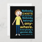 RICK EN MORTY™ | Er bestaat geen enkel doel Uitnodiging Briefkaart (Voorkant / Achterkant)
