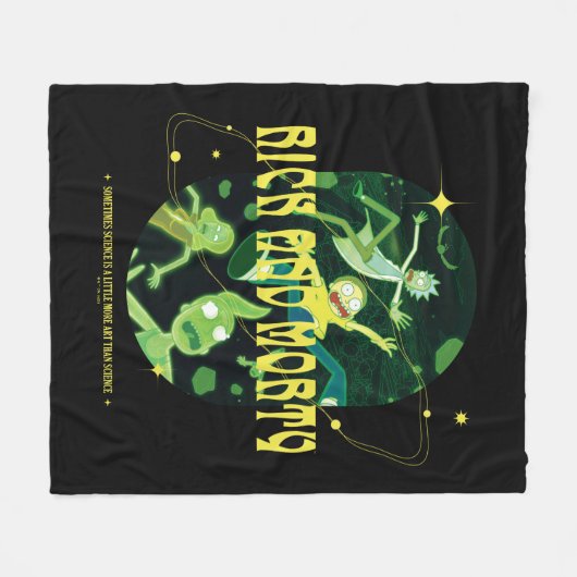 Rick en Morty Falling Quote Badge Fleece Deken (Voorkant (Horizontaal))