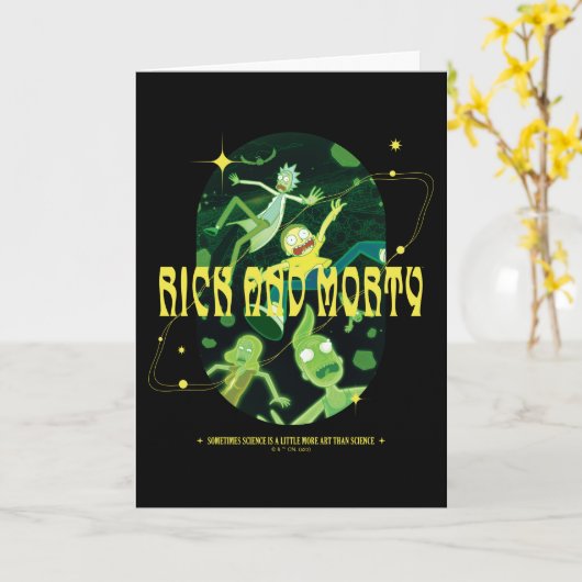 Rick en Morty Falling Quote Badge Kaart (Gele Bloem)