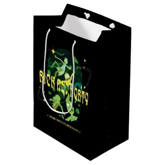 Rick en Morty Falling Quote Badge Medium Cadeauzakje (Voorkant Gekanteld)