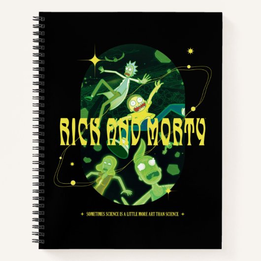 Rick en Morty Falling Quote Badge Notitieboek (Voorkant)