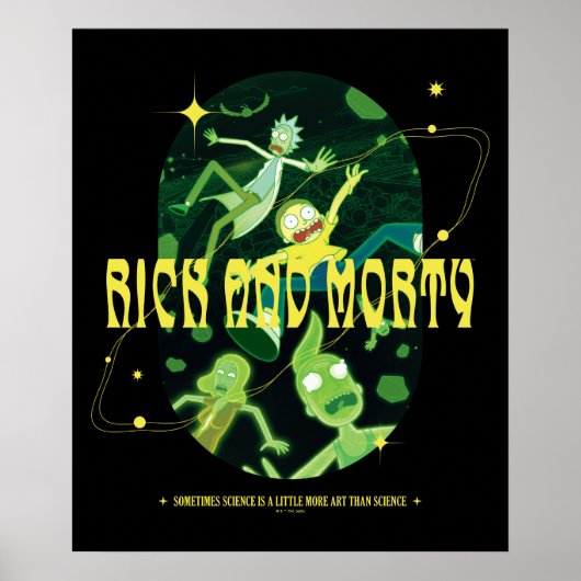 Rick en Morty Falling Quote Badge Poster (Voorkant)