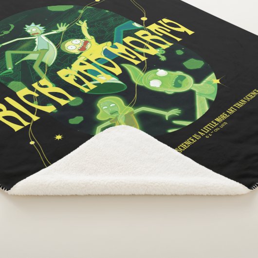 Rick en Morty Falling Quote Badge Sherpa Deken (3/4)