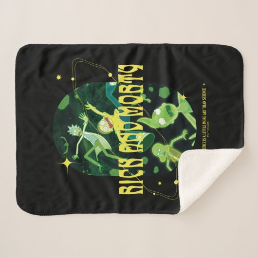 Rick en Morty Falling Quote Badge Sherpa Deken (Voorkant (horizontaal))
