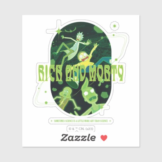 Rick en Morty Falling Quote Badge Sticker (Vel)