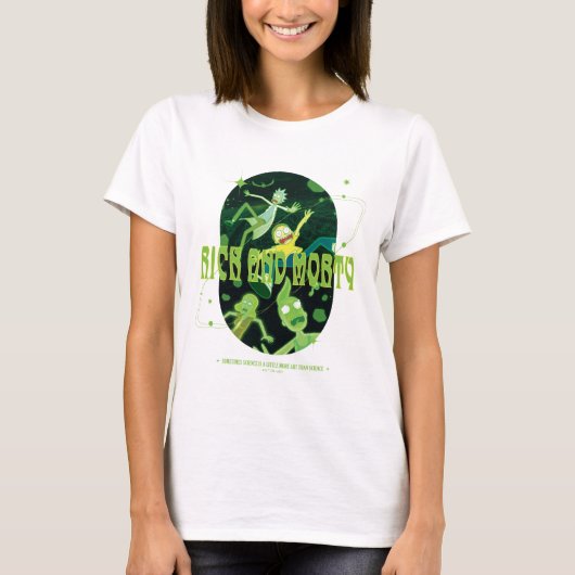 Rick en Morty Falling Quote Badge T-shirt (Voorkant)
