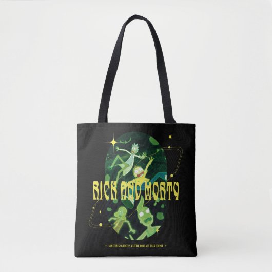 Rick en Morty Falling Quote Badge Tote Bag (Voorkant)