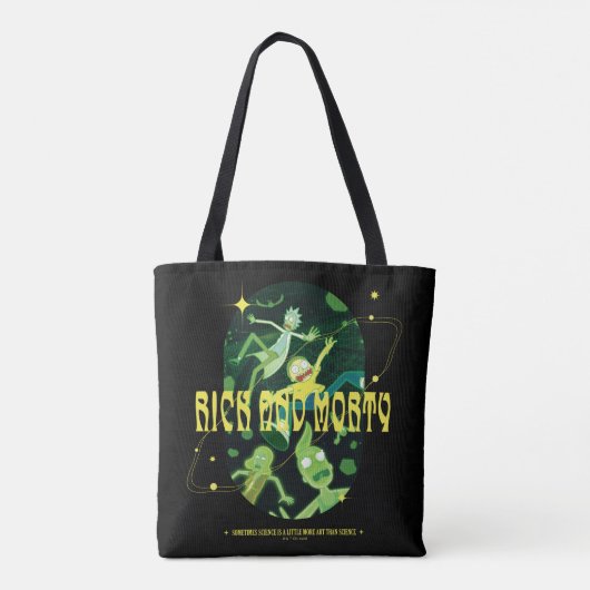 Rick en Morty Falling Quote Badge Tote Bag (Achterkant)