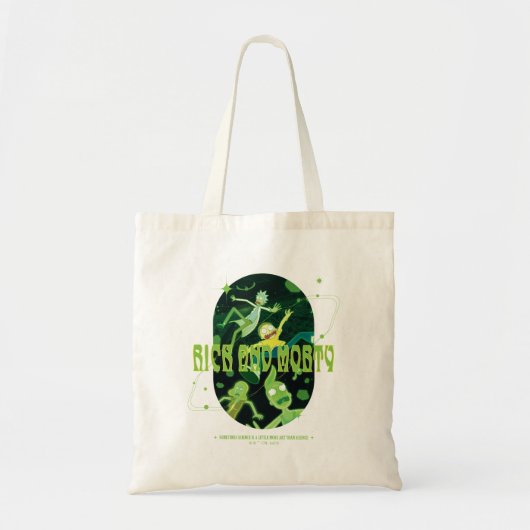 Rick en Morty Falling Quote Badge Tote Bag (Voorkant)
