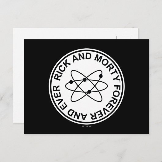 Rick en Morty Forever en Ever Atomic Badge Briefkaart (Voorkant / Achterkant)