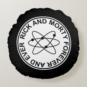 Rick en Morty Forever en Ever Atomic Badge Rond Kussen