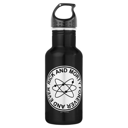 Rick en Morty Forever en Ever Atomic Badge Waterfles (Voorkant)