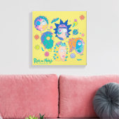 RICK EN MORTY™ | Geïnfecteerd Smith Family Pattern Canvas Afdruk (Insitu (Woonkamer))