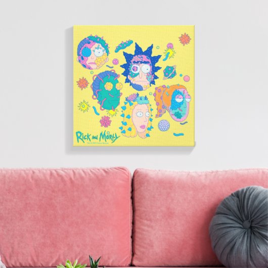 RICK EN MORTY™ | Geïnfecteerd Smith Family Pattern Canvas Afdruk (Insitu (Woonkamer))