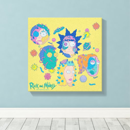 RICK EN MORTY™ | Geïnfecteerd Smith Family Pattern Canvas Afdruk (Insitu (Houten vloer))