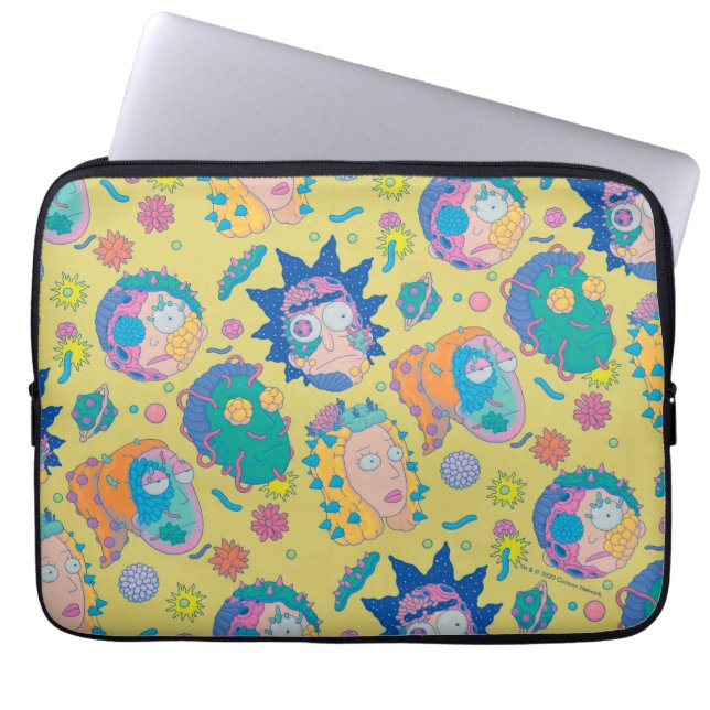 RICK EN MORTY™ | Geïnfecteerd Smith Family Pattern Laptop Sleeve (Voorkant)
