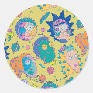 RICK EN MORTY™   Geïnfecteerd Smith Family Pattern Ronde Sticker