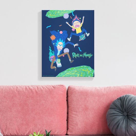 RICK EN MORTY™ | Geïnfecteerde portaalsprint Canvas Afdruk (Insitu (Woonkamer))