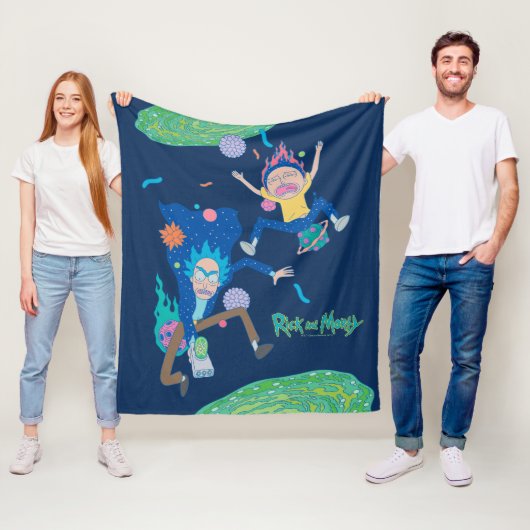RICK EN MORTY™ | Geïnfecteerde portaalsprint Fleece Deken (In situ)