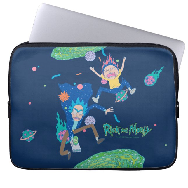 RICK EN MORTY™ | Geïnfecteerde portaalsprint Laptop Sleeve (Voorkant)