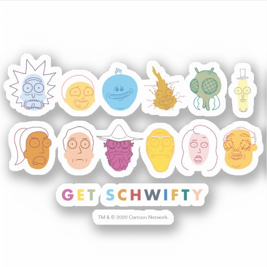 RICK EN MORTY™ | Get Schwieth Sticker (Voorkant)