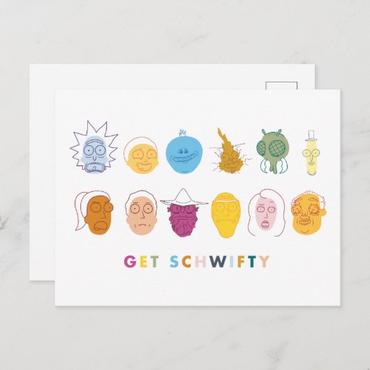 RICK EN MORTY™ | Get Schwieth Uitnodiging Briefkaart (Voorkant / Achterkant)