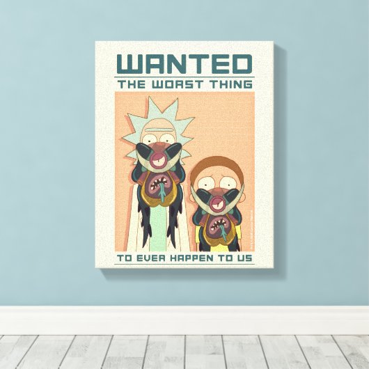 RICK EN MORTY™ | Gezocht Poster van Glorzo Canvas Afdruk (Insitu (Houten vloer))