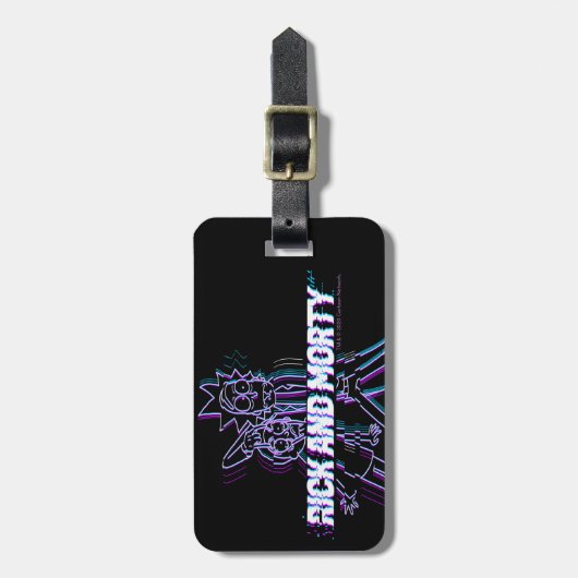 RICK EN MORTY™ | Glitched Rick en Morty Bagagelabel (Voorkant verticaal)