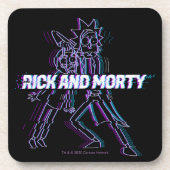 RICK EN MORTY™ | Glitched Rick en Morty Bier Onderzetter (Voorkant)