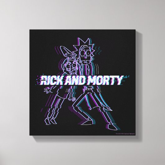 RICK EN MORTY™ | Glitched Rick en Morty Canvas Afdruk (Voorkant)