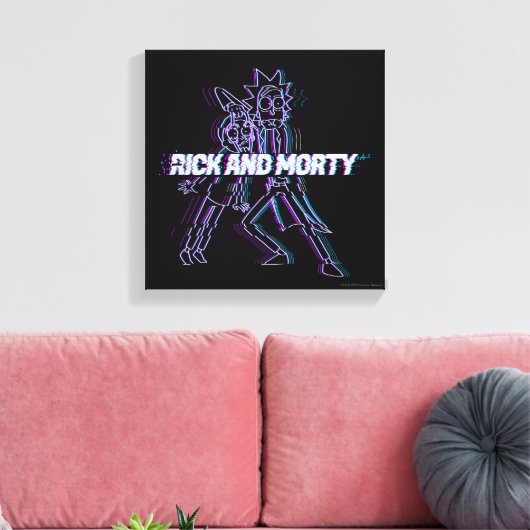 RICK EN MORTY™ | Glitched Rick en Morty Canvas Afdruk (Insitu (Woonkamer))