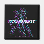 RICK EN MORTY™ | Glitched Rick en Morty Magneet (Voorkant)