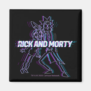 RICK EN MORTY™ Glitched Rick en Morty Magneet
