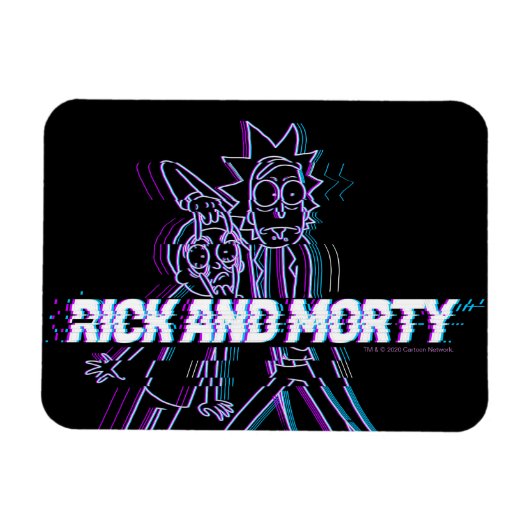 RICK EN MORTY™ | Glitched Rick en Morty Magneet (Horizontaal)