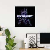 RICK EN MORTY™ | Glitched Rick en Morty Poster (Thuiskantoor)