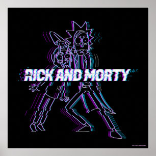 RICK EN MORTY™   Glitched Rick en Morty Poster