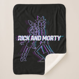 RICK EN MORTY™   Glitched Rick en Morty Sherpa Deken