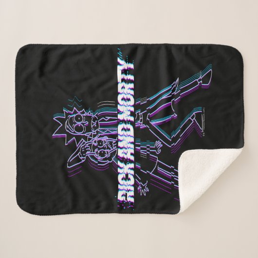 RICK EN MORTY™ | Glitched Rick en Morty Sherpa Deken (Voorkant (horizontaal))